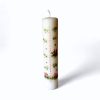 Kalenderkerze WEISS mit Wichtelpaar 5 x 25 cm.