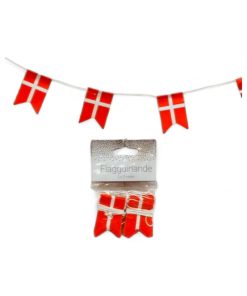 2 stk flagranker a 2 meter med danske flag i papir