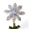 lamnetta topstjerne til juletræ i sølv på 20 centimeter nostagisk juletræspynt