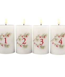 led ø7,5 adventslys med fjernbetjening med dansk flagranke