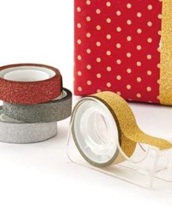 fire ruller glimmertape i forskellige farver med dispenser