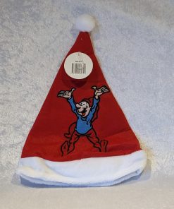 40 centimeter lang nissehue med blå bramming nisse