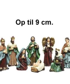 krybbespil med 8 flotte religiøse figurer op til 9 cm.