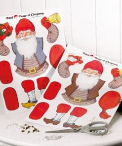 sprellemann med Julenisse. Klipp og sett sammen selv. 2 stk.