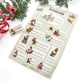 Klebe-Geschenkanhänger, Vilhelm Hansen – 2 Bögen. 15 Anhänger pro Bogen. Von-und-für-Anhänger