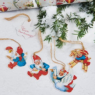 Geschenkanhänger mit Schnur, Vilhelm Hansen, einzeln – 7 cm, 4 Designs und 8 Stück.