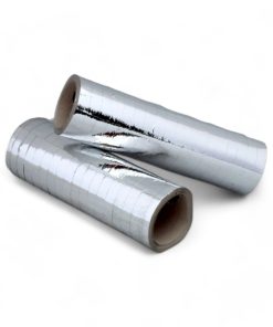 Serpentinen Silberfolie 2 Rollen. Festliche Tischdekoration für alle Feiern