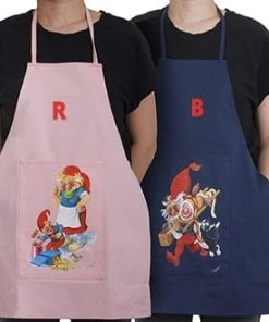 vilhelm hansen forklæde i rosa stof med billede til børn