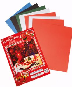 8 ark karton i 6 farver til at klippe i og lave julepynt