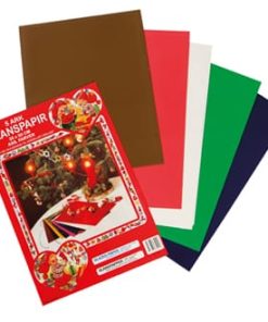 flot glanspapir i guld, rød, grøn, hvid og lilla til diy