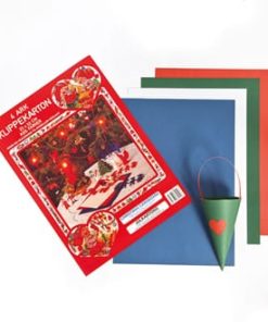 Klippekartong 4 ark i hvit, rød, blå og grønn. 23 x 32 cm.