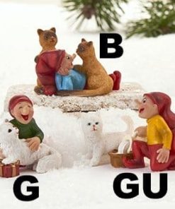 Alternative view of Bramming Wichtelfigur in grünem Pullover mit Katze - Wichtelladen mit allem für Weihnachten