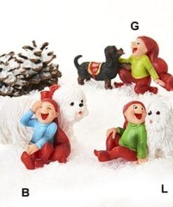 Babynisser fra pobra med hund til bordkort til julebordet