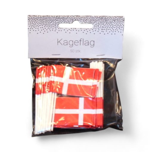 dannebrogsflag i papir til bordpynt på kager til fester