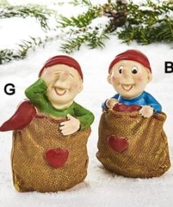 Alternative view of Bramming Wichtel im Sack. Blau. 11 cm. Nostalgische dänische Wichtel