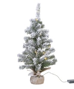 kunstigt led juletræ med sne der måler 75 centimeter og diameter 41 centimeter