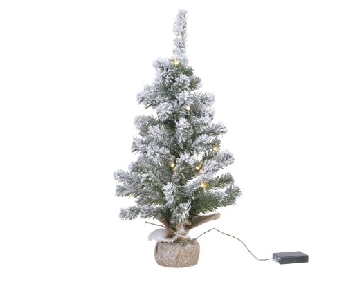 Künstlicher LED-Weihnachtsbaum mit Schnee für den Innenbereich. Höhe 75 cm.