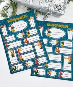 Klebegeschenkanhänger, Bramming Wichtel, Old Time. Insgesamt 30 Stück für Weihnachtsgeschenke