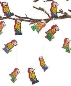 Bramming Wichtelgirlande, 12 an einer Schnur, Old Time. 5 cm hoch. Billiger und lustiger Weihnachtsschmuck