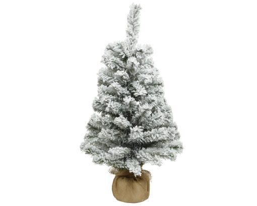 Künstlicher Weihnachtsbaum mit Schnee im Topf für den Innenbereich. Höhe 90 cm.