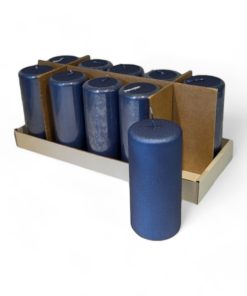 10 styk  jeansblå bloklys med meltaloverflade på 6,8 x 15 centimeter