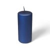 Blockkerze JEANSBLAU 6,8 x 15 cm. Metalloberfläche