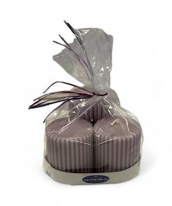 3 stk. rillede lilla bloklys i gavepose