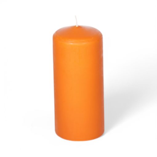 Kubbelys ORANSJE 5,8 x 13 cm. 100% stearin i Halloweenfarger