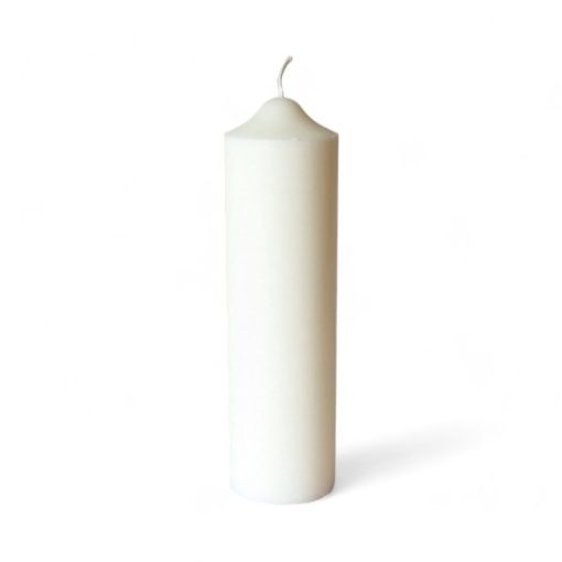 Schöne schlanke Kerze WEISS. Reines Stearin. 7 x 25 cm.