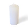 Rustikale WEISSE durchgefärbte Blockkerze aus Paraffin. 6 x 12,5 cm.