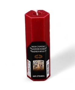 Spinnennetzlicht rot. Höhe 15 cm. Durchmesser 5 cm. 6-eckig