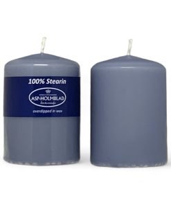 Blockkerze, Staubblau, 6,8 x 10 cm. ASP-Holmblad, 100% reines Stearin