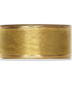 dekorationsbånd transperant i guld 40 millimeter x 25 meter