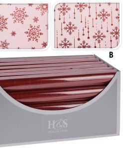 Tischläufer 36 x 200 cm. Eiskristallmuster in Organza, rot