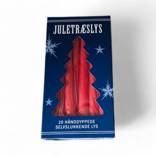 Juletrelys røde hånddyppede og selvslukkende 20 stk.