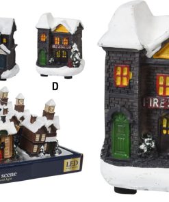 Alternative view of LED-Haus für Weihnachtslandschaften. Feuerwehrstation. 9 cm.