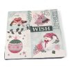 Servietter til jul. Grønne og rosa farger med love, snow, dream og wish. Lunsj størrelse. 20 stk.
