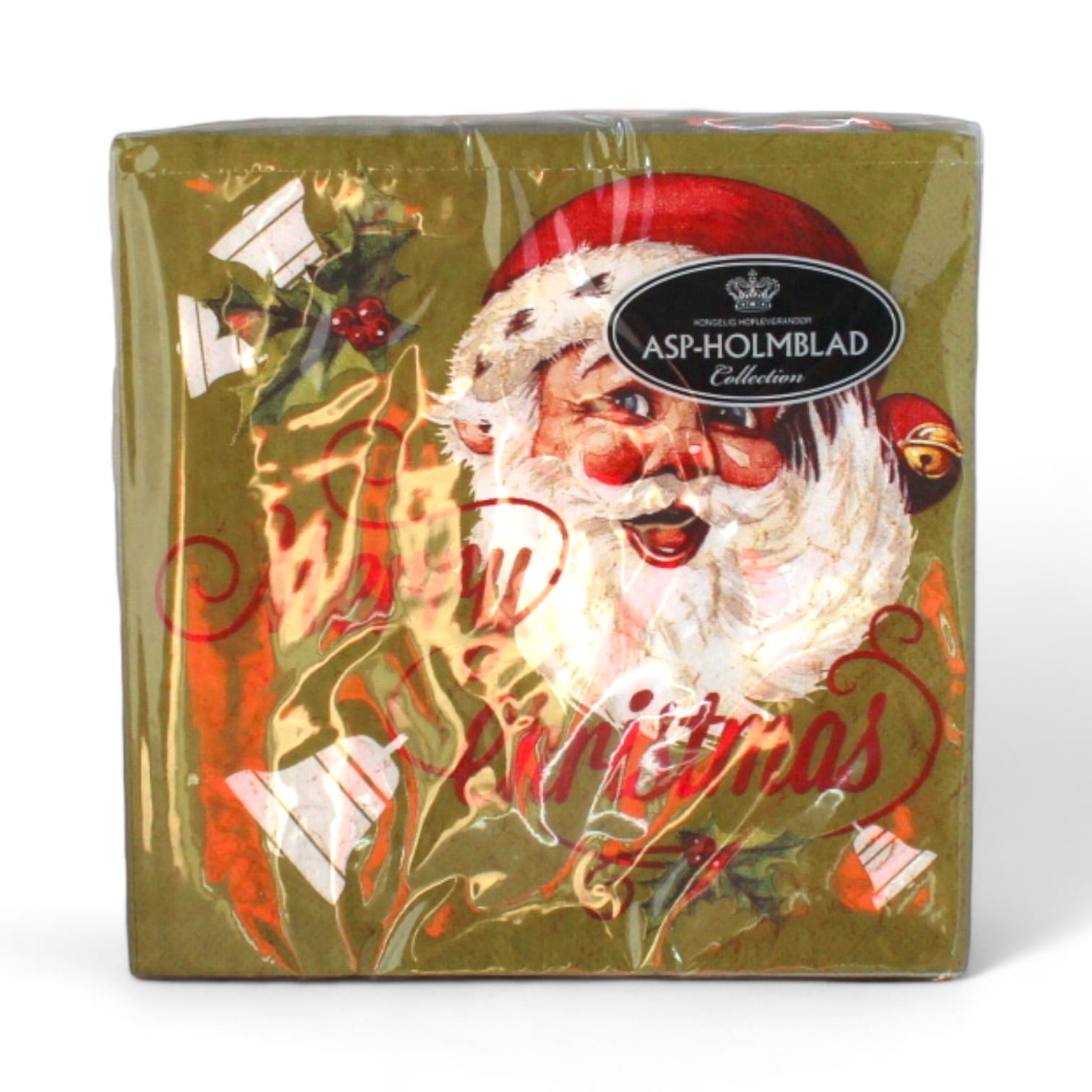 Weihnachtsservietten, GRÜN, Weihnachtsmann mit Glocken, 20 Stück Mittagessen Servietten