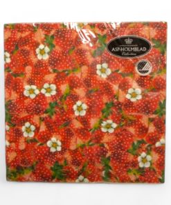 Servietten für den Sommer mit Erdbeeren, 20 Stück. 3-lagig. 33 x 33 cm.