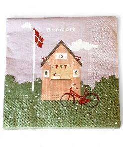 Servietten mit Eishaus, Fahrrad und Flagge, 20 Stück Mittagessen Servietten