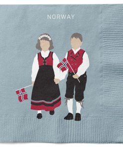Servietten im norwegischen Design. Bereit für den 17. Mai. 20 Stück Frühstück.