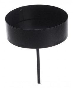 Lysholder med spyd, SVART, til kubbelys opp til Ø 7,5 cm.