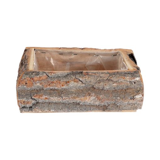 Plantepotte i sedertre m/plast innsats, 23 x 14 x 8 cm,