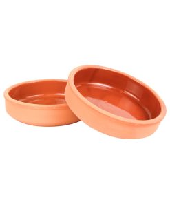 Terracotta skål, 16 cm, sæt af 2, på hvid baggrund