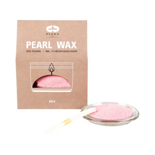 Stearinpulver i pink farve, 350g, 100% ren stearin, præsenteret på hvid baggrund.