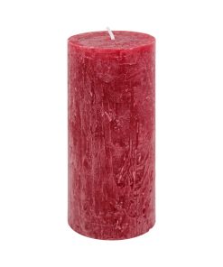 Rustikk kubbelys, mørkerød, 5,6 x 11,7 cm