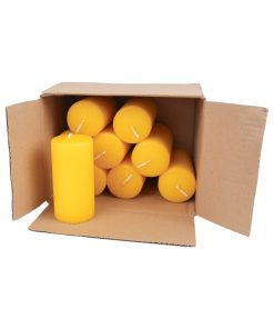 Blockkerze, Gelb, 5,8 x 11,5 cm (9 Stk.)
