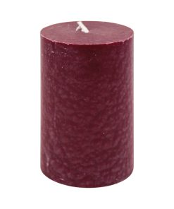 Blockkerze, weinrot, 6,8 x 9,8 cm, 100% reines Stearin