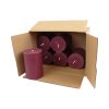 Blockkerze, weinrot, 6,8 x 9,8 cm, 100% reines Stearin (6 Stk.)