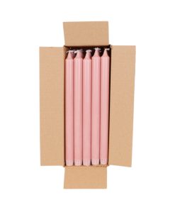 20 styk pastel rosa kronelys på 29 centimeter i 100% ren stearin til lysestager og fester